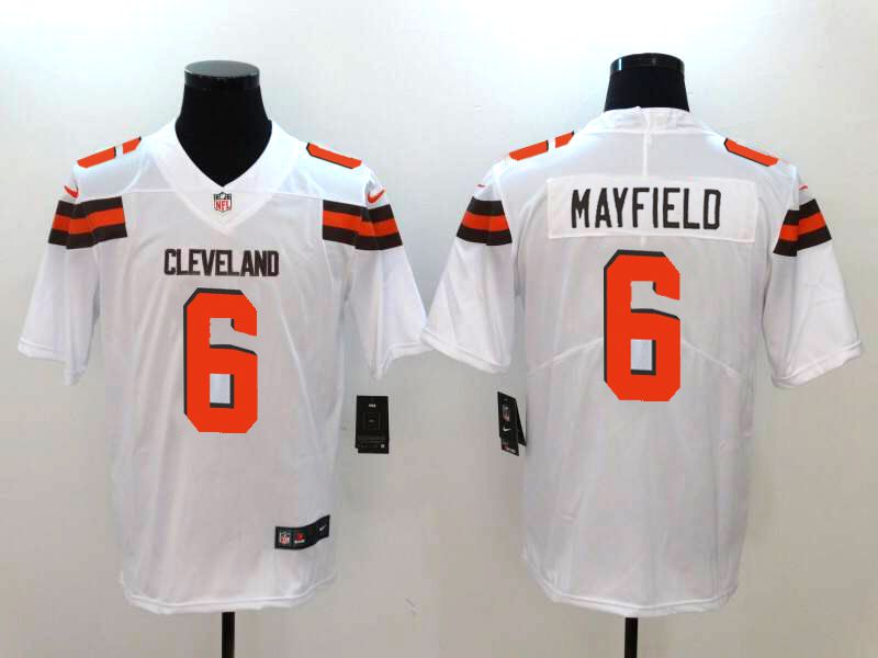 Men Cleveland Browns 6 Mayfield White Nike Vapor Untouchable Limited NFL Jerseys